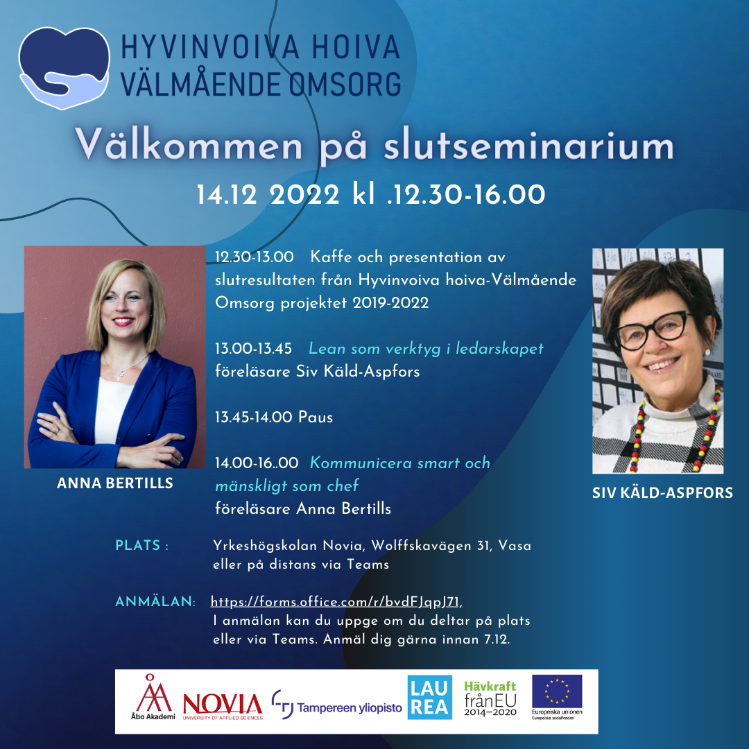 Projektet Hyvinvoiva Hoiva Välmående Omsorg Välkomnar Till Slutseminarium Åbo Akademi 0957